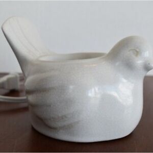 Scentsy Song Bird White Crackle Finish Wax Warmer Farmhouse Style T24